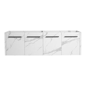 English Elm 60 Inch Wall-mounted Bathroom Vanity Cabinet with Soft-Close Doors, Eco Plywood, Scratch & Water-Resistant Finish White W999P208037