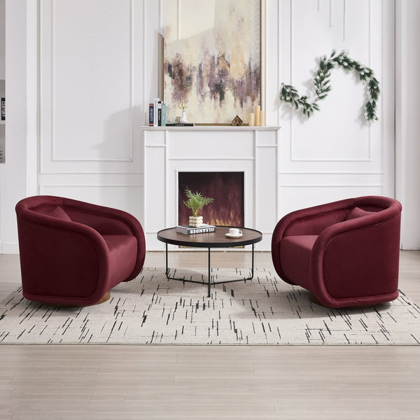 English Elm Swivel Barrel Chair Plush Teddy Fabric Pumpkin Silhouette for Living Room or Bedroom W3244P288860