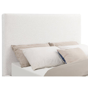 English Elm Othello Cream Upholstered Platform Bed with Extra-Tall Headboard, Low-Profile Modern Minimalist Design B062S01116