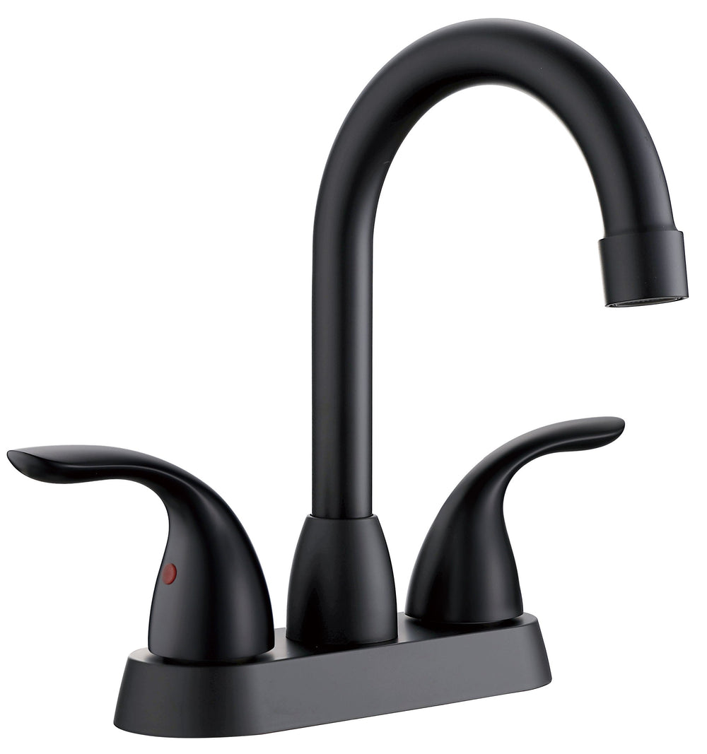 English Elm Bathroom Widespread Two Handle Faucet with Supply Lines and Pop up Drain Included Matt Black B2724P499386