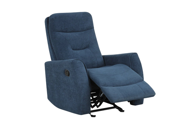 English Elm Paterson Microsuede Velvet Rocker Recliner Plush Swivel Chair for Living Room Blue B078P497893