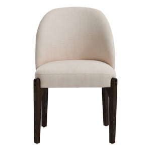 English Elm Wooden Wingback Dining Chairs Upholstered Farmhouse Modern Set with Lumbar Support Beige W3244P429255