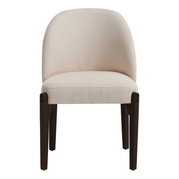 English Elm Wooden Wingback Dining Chairs Upholstered Farmhouse Modern Set with Lumbar Support Beige W3244P429255