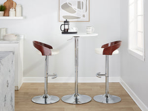 English Elm Adjustable Swivel Barstools Set of 3 Chrome Base Faux Leather Kitchen Island Seating B202S02028