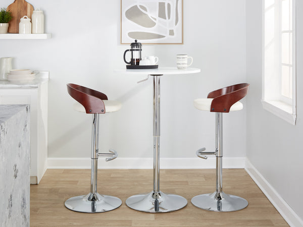 English Elm Adjustable Swivel Barstools Set of 3 Chrome Base Faux Leather Kitchen Island Seating B202S02028