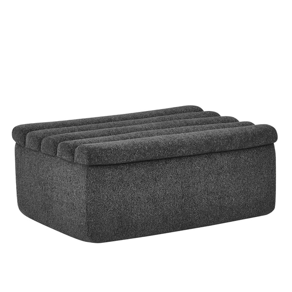 English Elm The Chenille Modular Ottoman Plush Foam Seat Flexible Footrest for Living Rooms Black W1413P298058