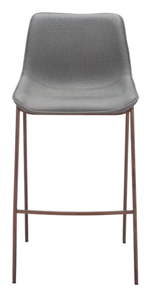 Magnus Barstool - Set of 2 Slate Gray & Walnut 109938 Zuo Modern