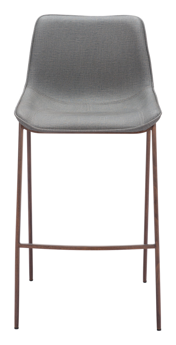 Magnus Barstool - Set of 2 Slate Gray & Walnut 109938 Zuo Modern