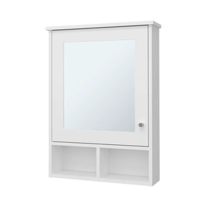 English Elm White Medicine Cabinet With Full-Length Mirror - Modern Storage Solution For Organized Bathrooms B062P252176-GIGA