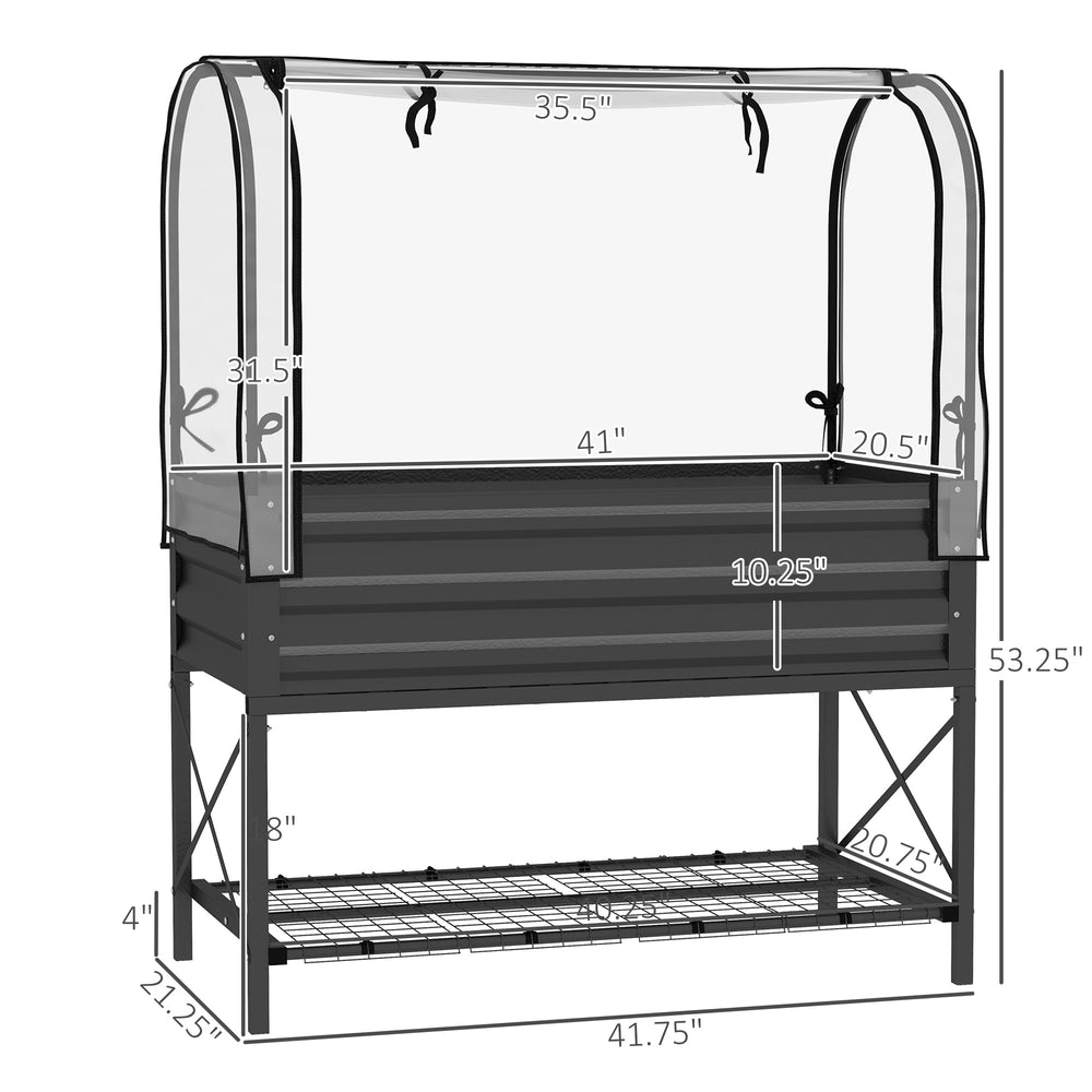 English Elm Self-draining Elevated Fir Wood Planter with Lattice Trellis for Backyard Gardens T3971P422986