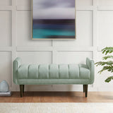 Madison Park Linea Glam/Luxury Upholstered Modern Accent Bench MP105-1192 Seafoam