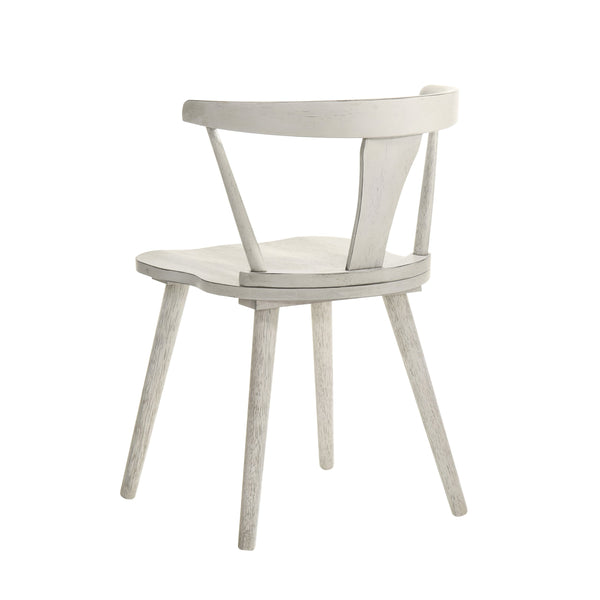 English Elm 2-piece Solid Wood Farmhouse Dining Chair Set with Weathered Rustic Finish W2537P214545