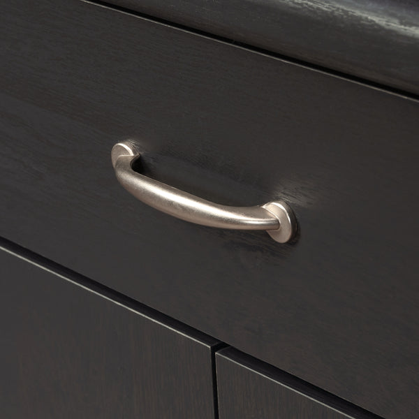 English Elm Microwave/Kitchen Cart Black finish with Drawer, Cord Management, Adjustable Shelf & Casters for Small Spaces B356P402799