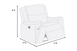 English Elm 1pc Manual Recliner Leather Upholstered Armchair with Hidden Cup Holder Auburn Living Room B011P466428