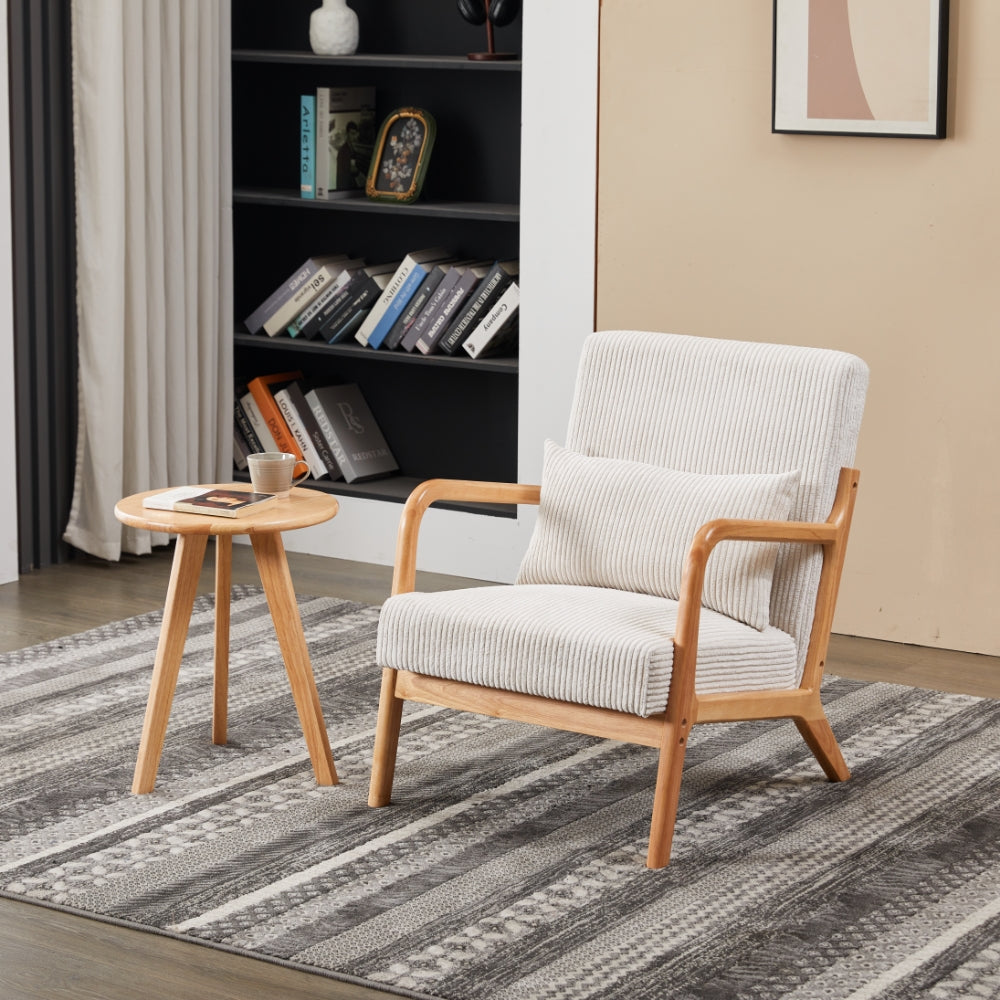 English Elm Mid-Century Modern Accent Chair & Coffee Table Set - Vintage Luxury For Stylish Living Spaces W2989P362773