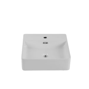 English Elm Bothwa Square Ceramic Vessel Sink Glossy White Cupc Certified Countertop Bath Basin B2724P262840
