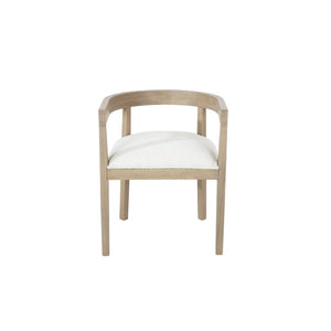 English Elm Dining Arm Chairs Set of 2 Upholstered Tub Style Rubberwood Mid-century Modern Seating N771P388967A