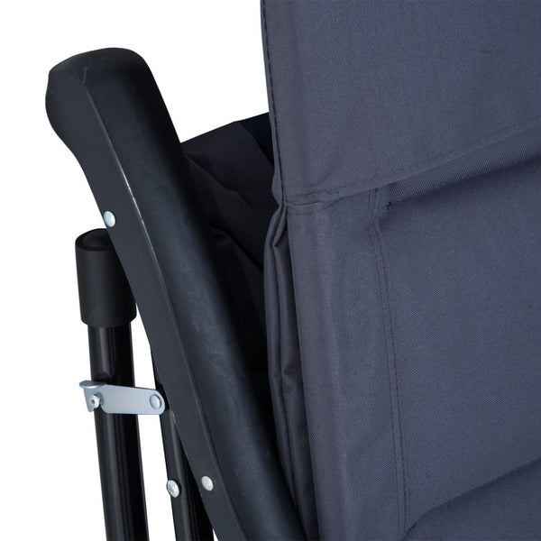 English Elm Outsunny 3-Piece Bistro Patio Furniture Set With Glass Table & 2 Folding Rocking Chairs, Navy Blue W2225P174319-GIGA