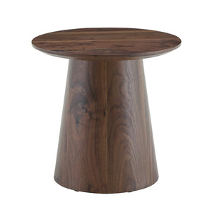 English Elm Grey Wood Grain Round Coffee Table Compact Mdf Top for Living Room or Bedroom Walnut W2920P404128