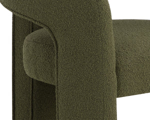 Sunpan Isidore Dining Chair - Contemporary Elegance with Curved Backrest and Clean Lines for Stylish Comfort Copenhagen Olive