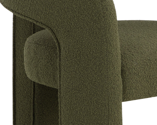 Sunpan Isidore Dining Chair - Contemporary Elegance with Curved Backrest and Clean Lines for Stylish Comfort Copenhagen Olive