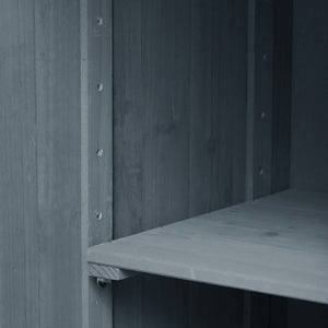 English Elm K&K 53.3" Outdoor Kitchen Island with 1.2" Stainless Top, Spacious Storage, Raised Shelf, Wheels Grey+Blue N707P250628G
