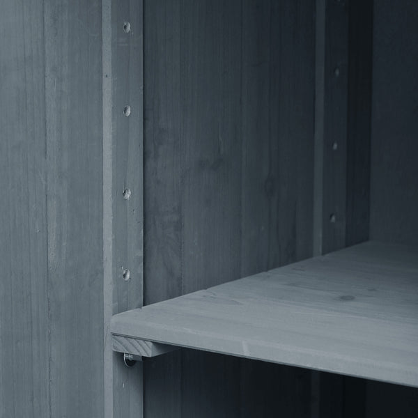 English Elm K&K 53.3" Outdoor Kitchen Island with 1.2" Stainless Top, Spacious Storage, Raised Shelf, Wheels Grey+Blue N707P250628G
