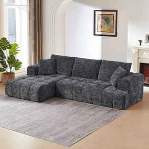 English Elm Chenille L-Shape Oversized Sofa With Luxury Comfort, Minimalist Design & No Assembly For Any Space W2339S00079