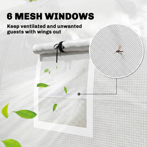English Elm Garden Walk-in Tunnel Greenhouse with Galvanized Steel Frame and Uv-resistant Pe Cover White T3971P481639