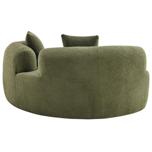English Elm 66.93 Inch Curved Teddy Velvet Loveseat Sculptural Compact Sofa for Apartments Green W3612P406627