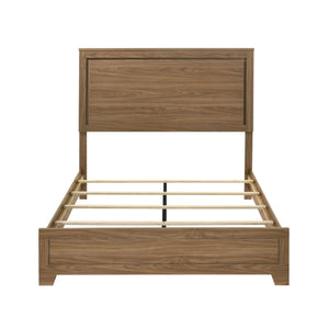 English Elm Simple Recessed Panel Full Bed Frame Rubberwood Build Walnut Transitional Bedroom B2741S00870