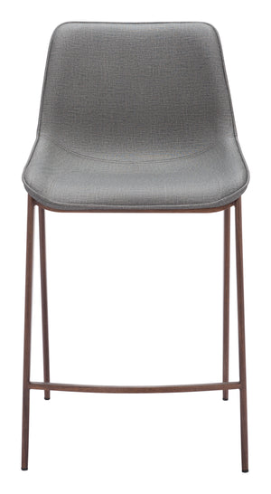 Magnus Counter Stool - Set of 2 Slate Gray & Walnut 109936 Zuo Modern