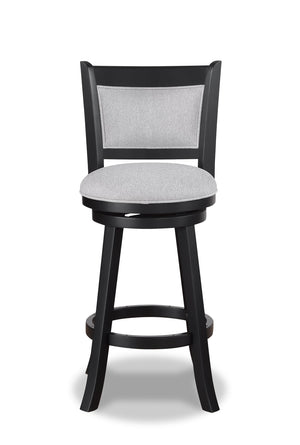 English Elm 2Pc Swivel Pub Stools Set - Stylish Counter Height Chairs With Comfortable Dove Upholstered Seats B011P262367