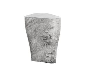 Sunpan Dali End Table - Elegant Grey Marble Finish with Unique Curvy Design for Stylish Indoor Spaces Small - 15.75W x 11.75D x 17.75H
