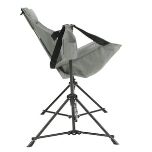 English Elm Steel Framed Hammock Style Folding Camping Chair Breathable Fabric Reclining Outdoor Seat Grey W640P147219