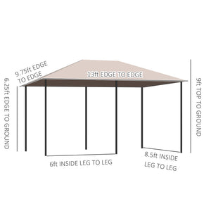 English Elm Outsunny 10' X 13' Outdoor Patio Gazebo Canopy With 6 Sidewalls, Steel Frame For Stylish Shade & Comfort W2225P174175-GIGA