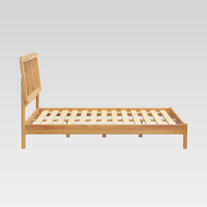 Spindle Midcentury Modern Solid Wood King Bed Natural Pine CMAB8BNP Walker Edison