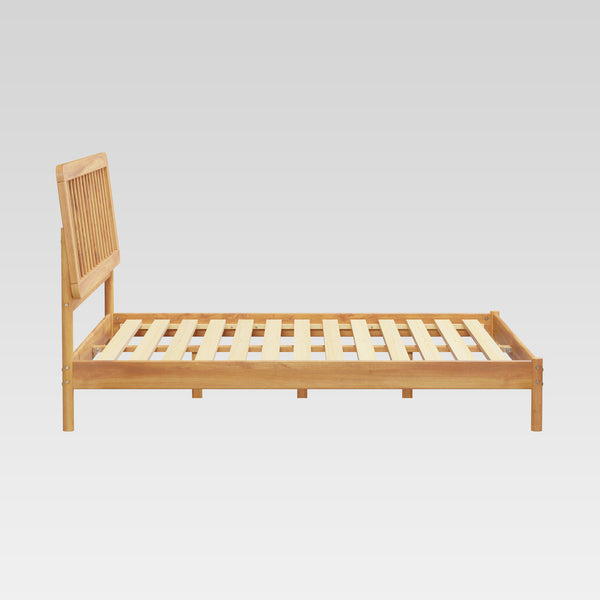 Spindle Midcentury Modern Solid Wood King Bed Natural Pine CMAB8BNP Walker Edison