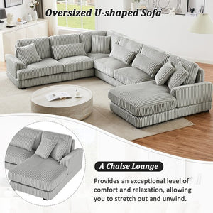 English Elm 101.2" Modular Chenille Sectional Sofa with Tufted Cushions and Deep Seating for Living Room N719S001691E