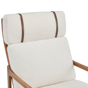 English Elm Christopher Knight Home® - Mid Century Modern Accent Armchair – Ergonomic High Back Lounge Chair With Beige Boucle Cushion Comfort N767P298391I