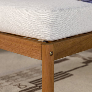 English Elm Walker Edison - Modern Outdoor Spindle Style Armless Sectional crafted from responsibly sourced eucalyptus with weather-resistant linen cushions and easy assembly instructions for durable, eco-friendly patio comfort Natural 37 L x 28 W x 14.5 H B185P326699