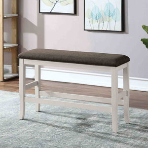 English Elm Modern Farmhouse Counter Height Dining Set with Storage Base Stools and Bench Six Piece B2741S00807