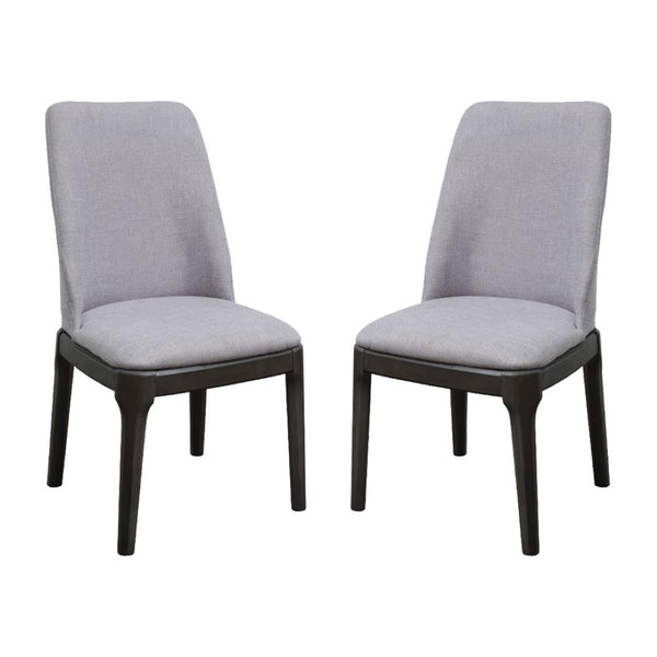English Elm Set Of 2 Side Dining Chairs - Light Gray Linen Upholstery With Gray Oak Legs For Modern Style B016P314461-GIGA