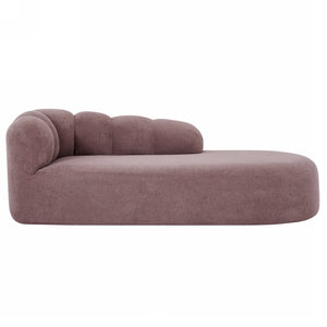 English Elm 80" Curved Sofa Scalloped Bubble Back Polyester Upholstered Modern Living Room Seating Ash Purple N771P397555I