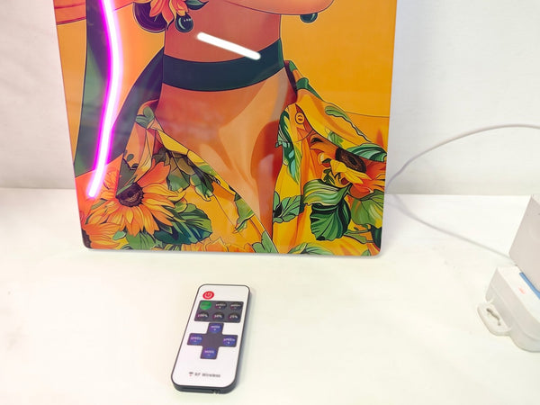 English Elm 16X10 Fashion Girl Led Wall Art – Neon Glow Acrylic Decor For Modern Living Rooms & Bedrooms T3976P383253