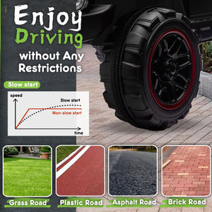 English Elm 24v Kids Electric Ride on Car with Parental Remote Rear Suspension and Bluetooth Audio Black W1578P228743