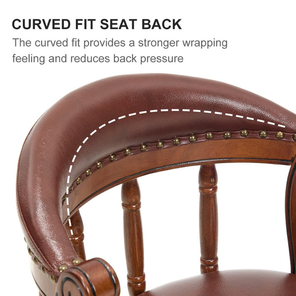 English Elm Seat Cow-Top Leather Wooden Bar Stool - 29.5" Height, 360° Swivel, Stylish Comfort For Home Bars W2195P331493-GIGA