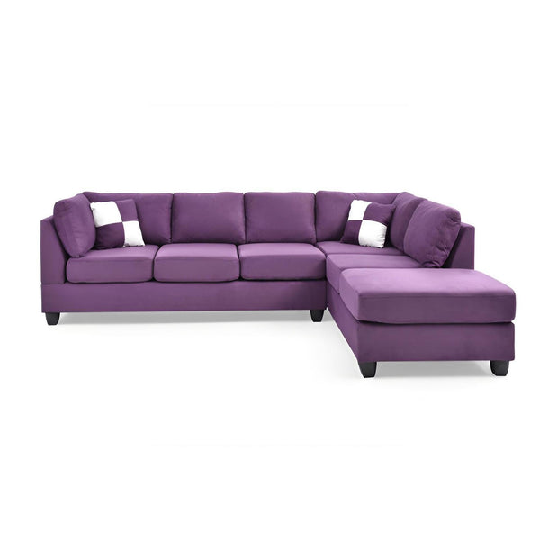 English Elm Malone Purple G637B-SC Sectional without Ottoman — Microfiber, Pocketed Coil Comfort, Reversible Chaise B078S00439