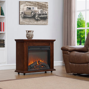 English Elm 23 Inch Electric Fireplace Insert with Flickering Log Flame and 5000 Btu Heater W1769P255456