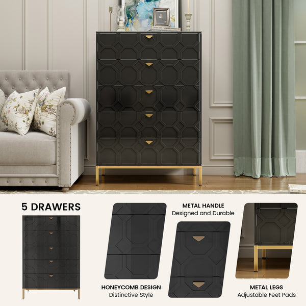 English Elm 2-door Fluted Wood Grain Cabinet Industrial Brown Finish Accent Storage for Living Room T3609P482849